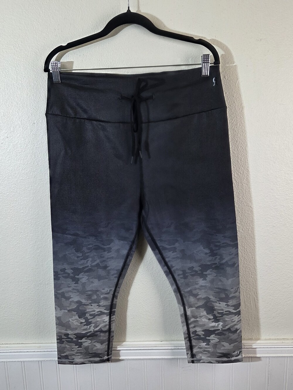 Good American Size 5 XL Ombre Camo Leggings Gray Black High Rise Stretch Crop